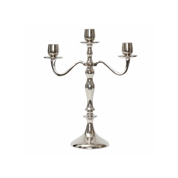 Dots 3 Arms Candlestick 45 cm - Silver