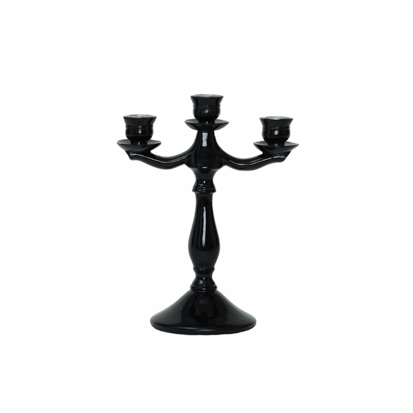 Pop-Art 3 Arms Candlestick 19 x 11.4 x 24.5 cm - Black