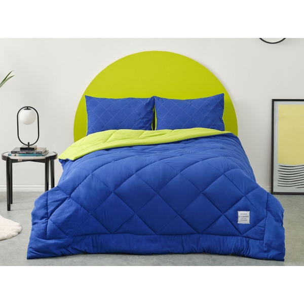 4 Pieces Blueberry Smart Comfort Double Quilt Set 195 x 215 cm - Blue