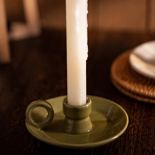 Fay Decorative Candle Holder 12 x 7.8 x 4.5 cm - Green