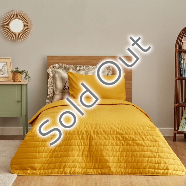2 Pieces Visto Young Single Bedspread Set 160 x 240 cm - Mustard