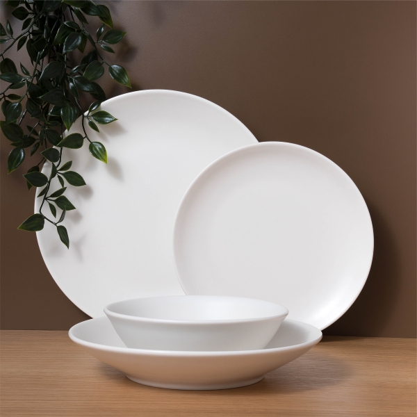 24 Pieces Sea Matt Porcelain Dinner Set - Cream