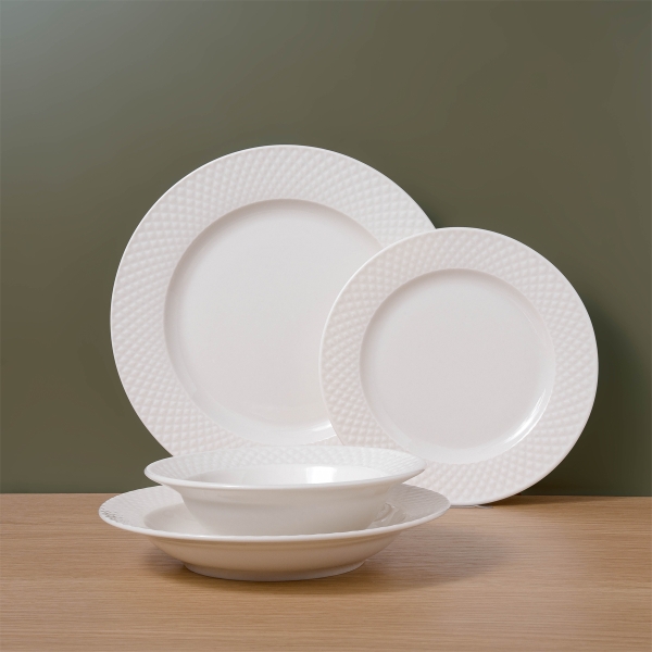 24 Pieces Sheyda Porcelain Dinner Set - Cream