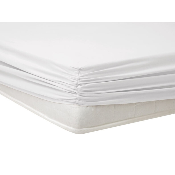 Exp Plain Enzyme Washed Double Elastic Fitted Sheet 180 x 200 cm - White