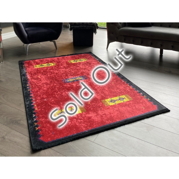 Lisbon Carpet Design Decorative Patches 180 x 280 cm - Red / Yellow / Black