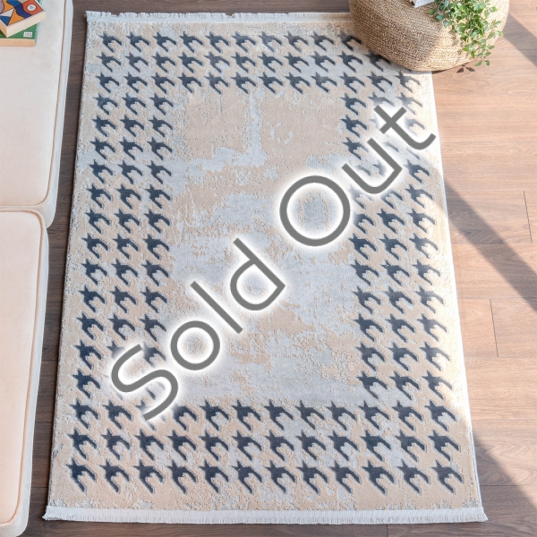 Paris Doom Zymta Winter Carpet 80 x 150 Cm - Cream / Black