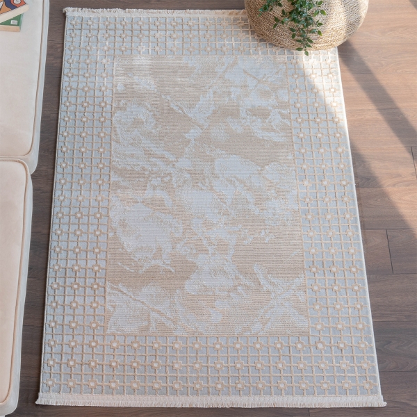 Paris Scandinavia 160 x 230 cm Zymta Winter Carpet - Cream / Grey