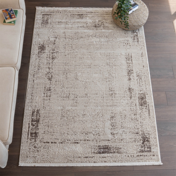 Paris Volia 160 x 230 cm Zymta Winter Carpet - Dark Beige / Brown