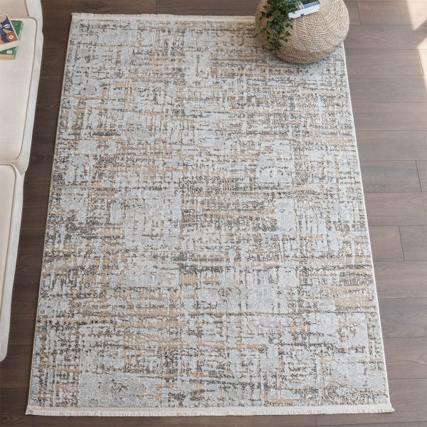 Paris Terry 80 x 150 cm Zymta Winter Carpet - Cream / Grey