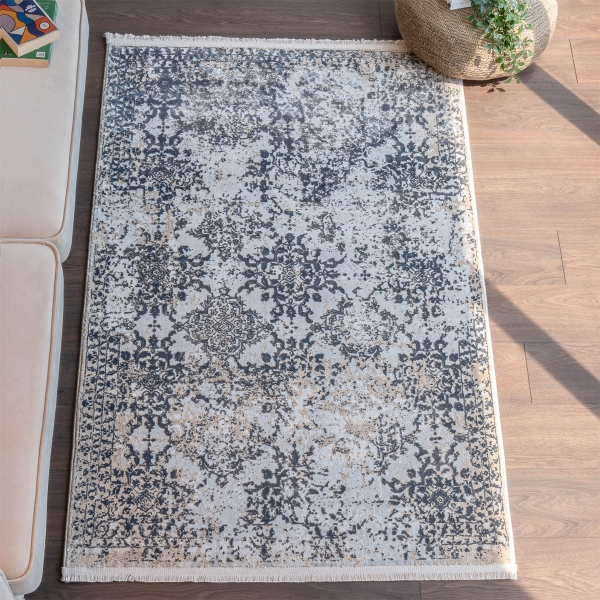 Paris Bloom 300 x 400 cm Zymta Winter Carpet - Dark Grey / Dark Beige