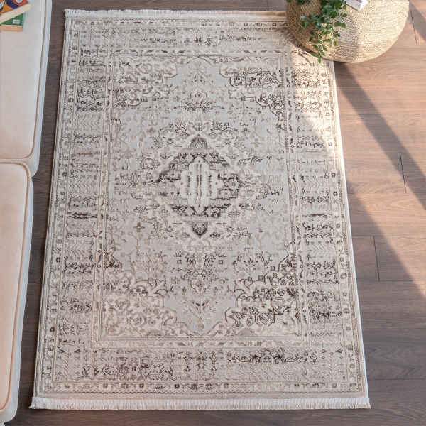 Paris Moroccan 300 x 400 cm Zymta Winter Carpet - Dark Beige / Brown