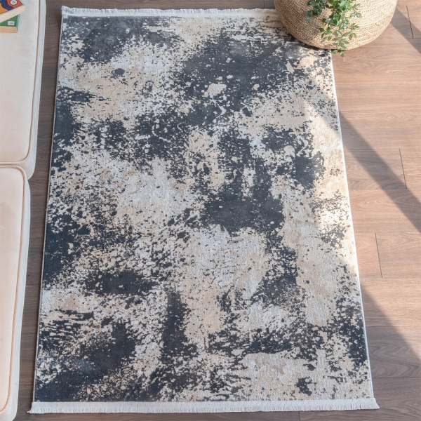 Paris Blinta 80 x 150 cm Zymta Winter Carpet - Dark Grey / Beige