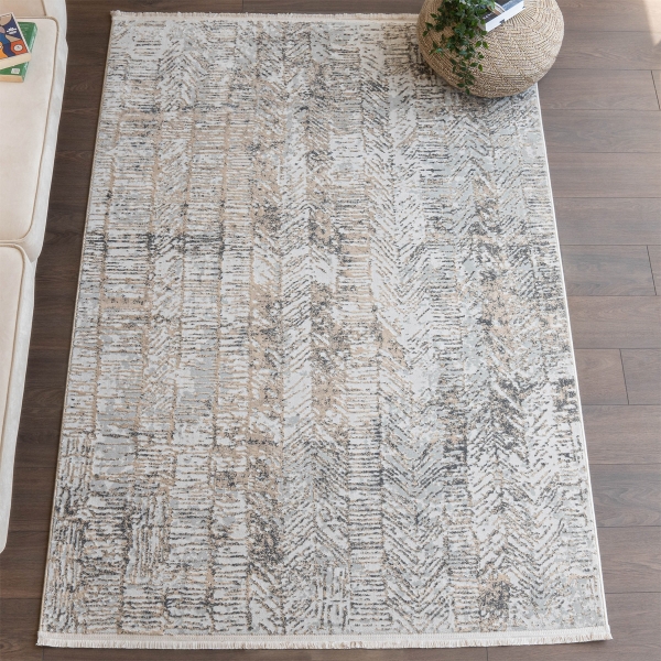 Paris Zylda 160 x 230 cm Zymta Winter Carpet - Dark Beige / Light Grey