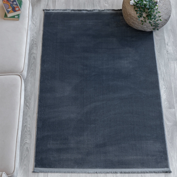 Paris Plain 120 x 180 cm Zymta Winter Carpet - Dark Grey