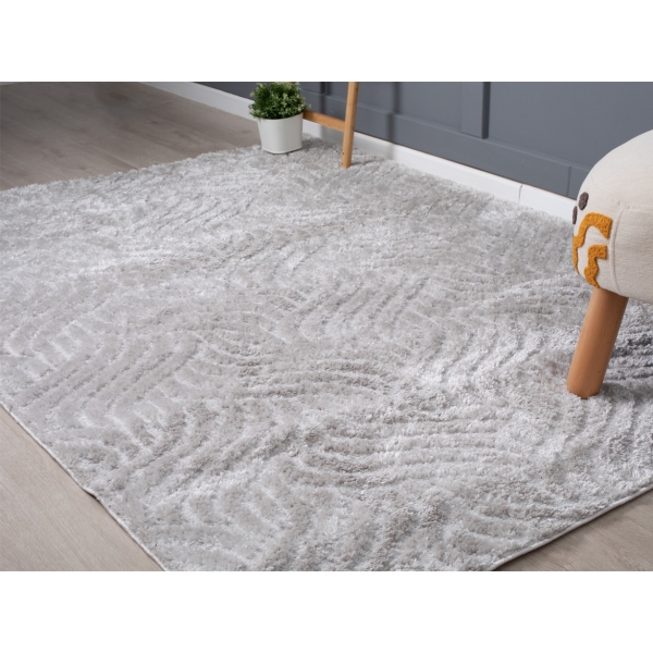 Bella Lilith 80 x 150 cm Zymta Winter Carpet - Grey / Light Grey