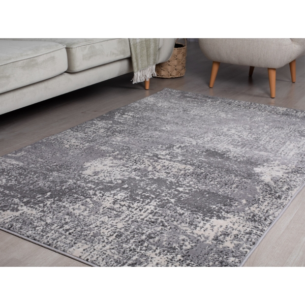 Eco Naru 80 x 150 cm Zymta Winter Carpet - Dark Grey / Grey / Ecru