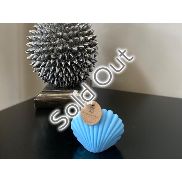 Cocktail Wax Oyster Ocean Decorative Candle 6 x 8 cm - Blue