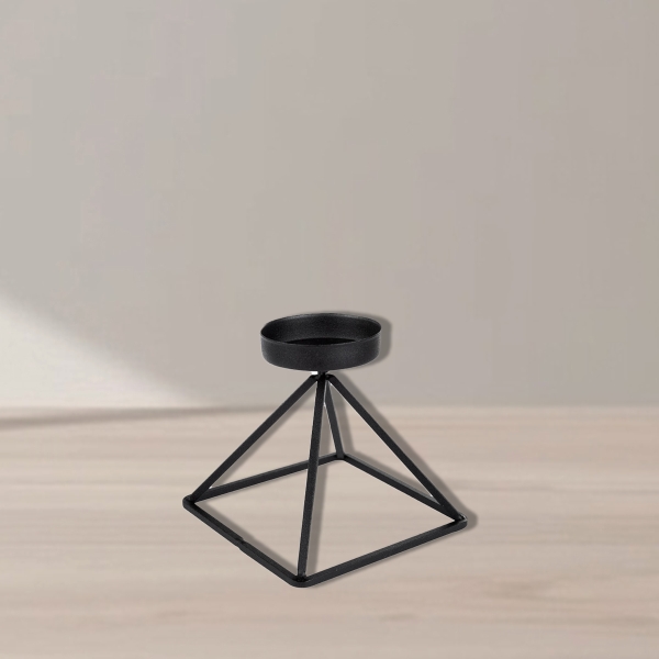 Geometry Candle Holder 13 x 13 cm - Black 