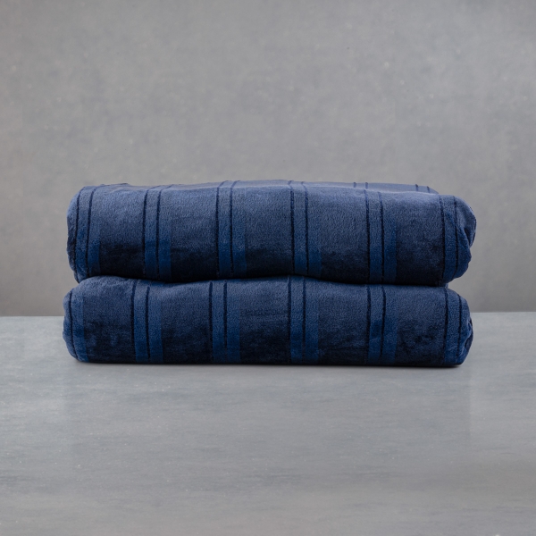 1 Piece Venus BS 07 Double Layered Double Wellsoft Blanket 220 x 240 cm - Dark Blue