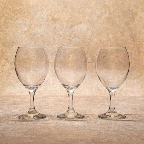 3 Pieces Simple Glass Cup Set 385 Ml - Transparent