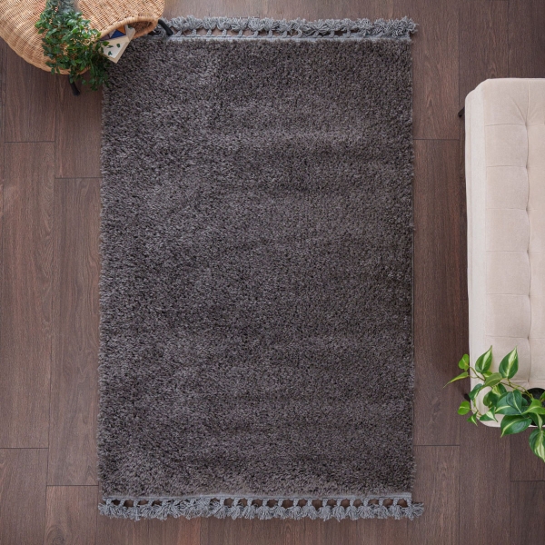 Bohemian Plain 160 x 230 Cm Zymta Winter Carpet - Dark Grey