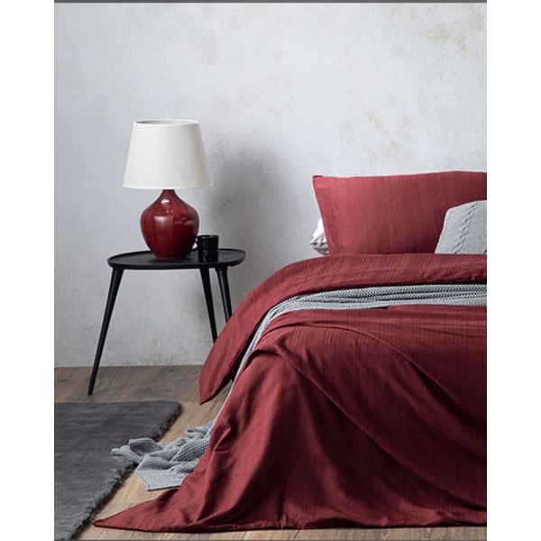 3 Pieces Aurora Silky Touch Single Duvet Cover Set 160 x 220 Cm - Claret Red