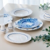 53 Pieces Olympos Bone Dinner Set - White / Navy Blue