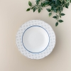 53 Pieces Olympos Bone Dinner Set - White / Navy Blue