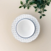 53 Pieces Olympos Bone Dinner Set - White / Navy Blue