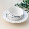 53 Pieces Olympos Bone Dinner Set - White / Navy Blue