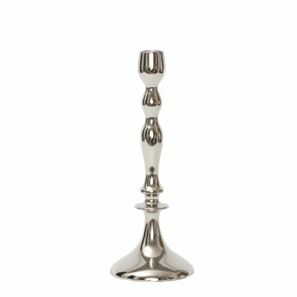 Dots Candlestick 23 cm - Silver