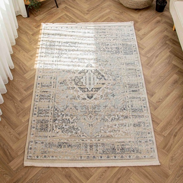 Paris Moroccan 80 x 150 cm Zymta Winter Carpet - Dark Beige / Grey