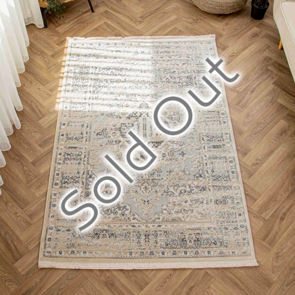 Paris Moroccan 120 x 180 cm Zymta Winter Carpet - Dark Beige / Grey