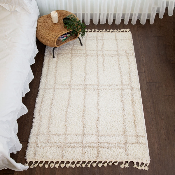 Bohemian Betta 120 x 180 cm Zymta Winter Carpet - Off White / Light Beige