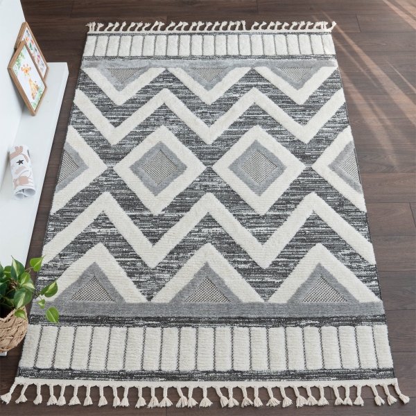 Katy Lozya 150 x 230 cm Zymta Winter Carpet - Cream / Anthracite