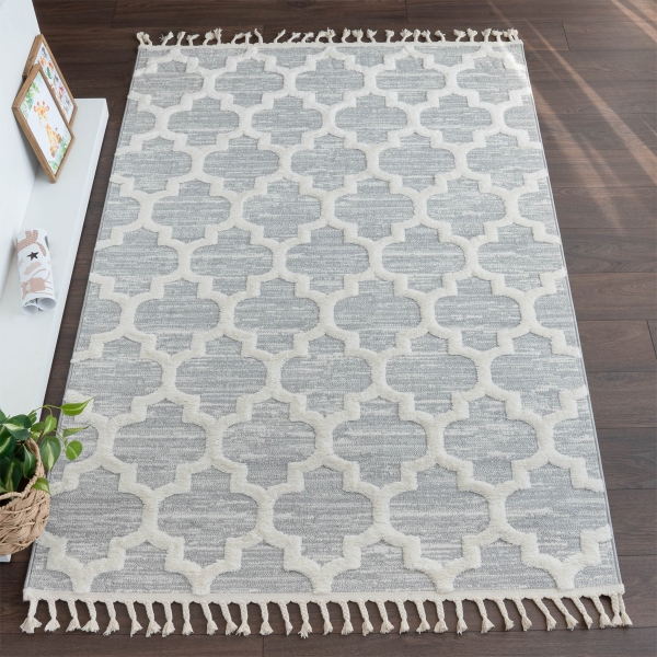 Katy Halley 150 x 230 cm Zymta Winter Carpet - Cream / Grey