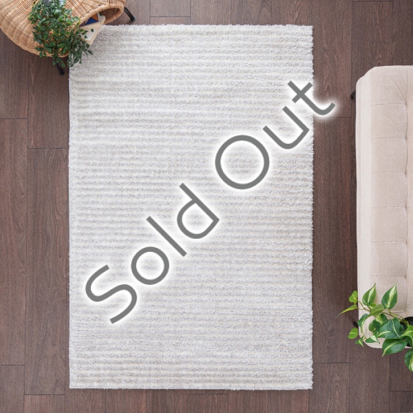 Bella Stripes 80 x 150 cm Zymta Winter Carpet - Cream / Light Grey