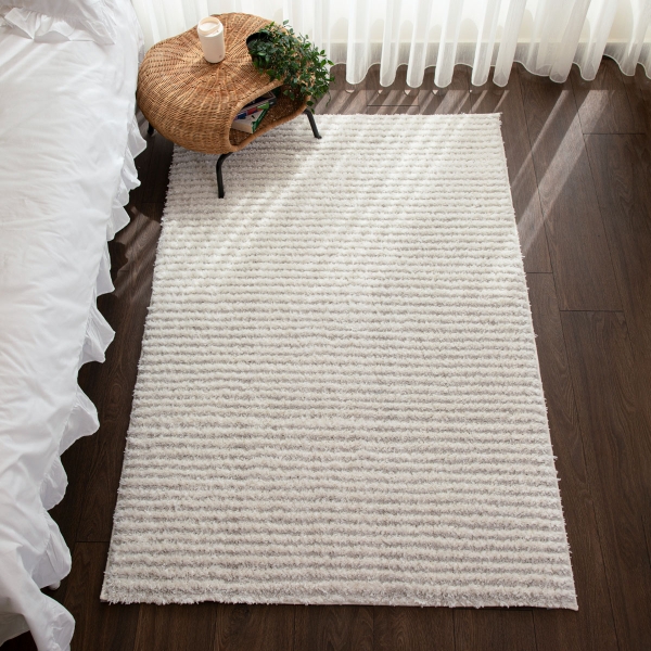 Bella Stripes 80 x 150 cm Zymta Winter Carpet - Mink / Cream