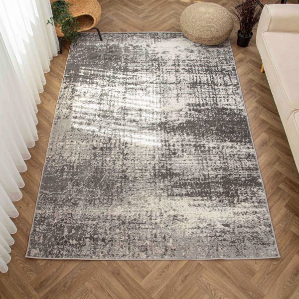 Eco Festiva 80 x 300 cm Zymta Winter Carpet - Grey / Dark Grey / Ecru