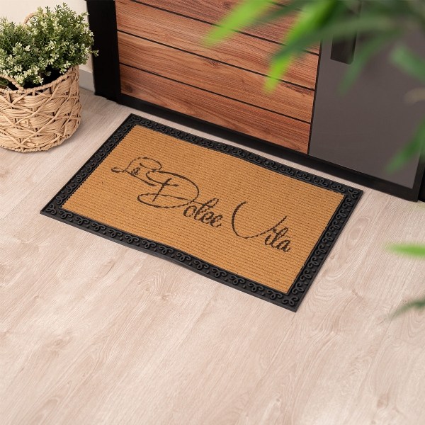 La Dolce Vita Zymta Border Doormat 45 x 75 cm - Brown / Black