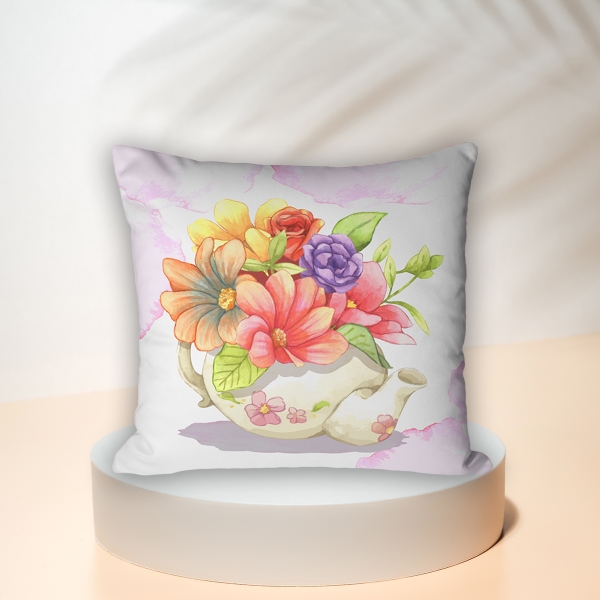 Cover Cushion Printed Tepo 43 x 43 Cm - Lilac / Beige / Terracotta