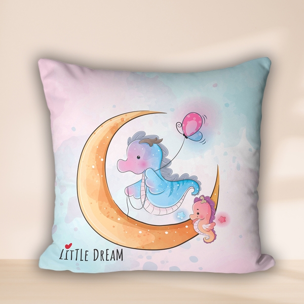 Cover Cushion Printed Dino Fun 43 x 43 Cm - Pastel Pink / Tile / Pale Orange