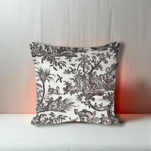 Cover Cushion Printed Legacy 43 x 43 Cm - Anthracite / Beige