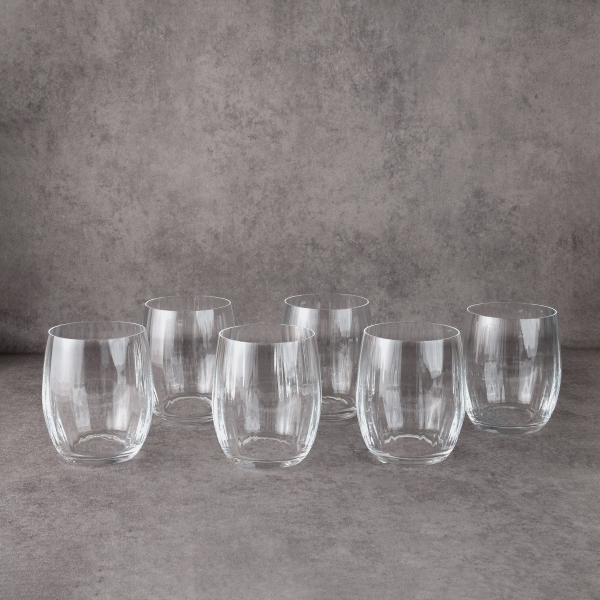 6 Pieces Fall Glass Crystal 300 ml - Transparent