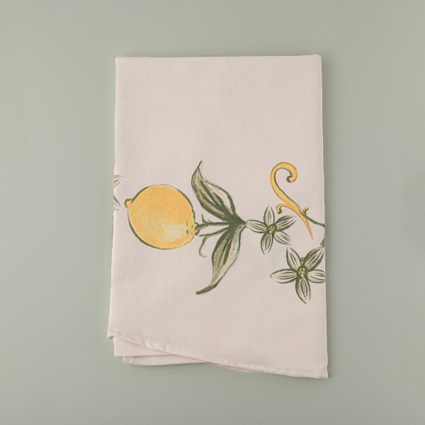 Sicilia Round Tablecloth 146 cm - Green / Yellow / Off White