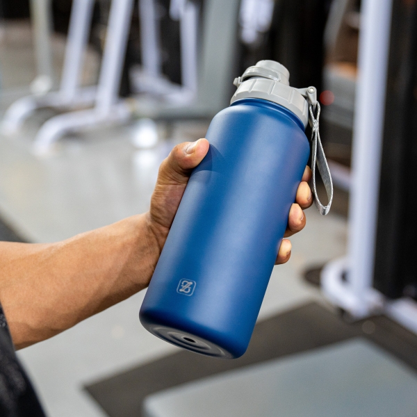 Sport Insulated Stainless Steel Vacuum Bottle 1000 ml - Navy Blue