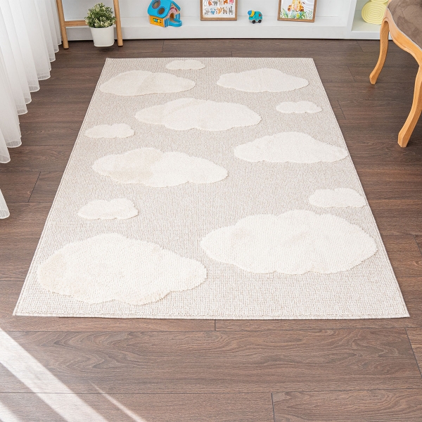 Cloud In The Clouds 80 x 150 cm Zymta Winter Carpet - Beige / Cream