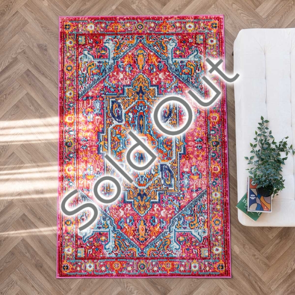 Art Crimson Majesty 200 x 300 cm Zymta Winter Carpet - Fuchsia / Pink / Blue / Orange