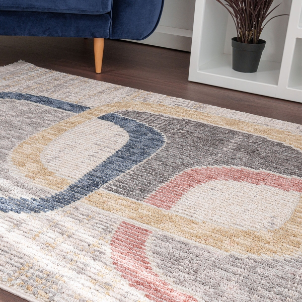 Infinity Interwoven Harmony 160 x 230 cm Zymta Winter Carpet - Salmon / Mustard / Dark Grey / Cream