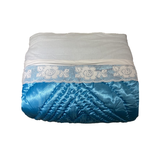 2 Pieces Hand Made Double Quilt With case 195 x 215 cm - Blue